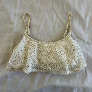 Roxy Flowy Off-White Bikini Top